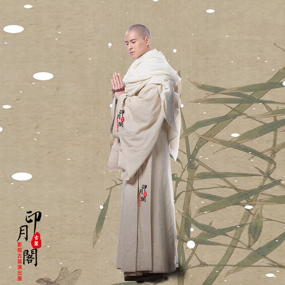 영화 및 텔레비전 고대 의상 고대 남성 승려 승려 18 Arhats Shaolin Temple 대 수도 원장 Fahai 흰색 승려 의상