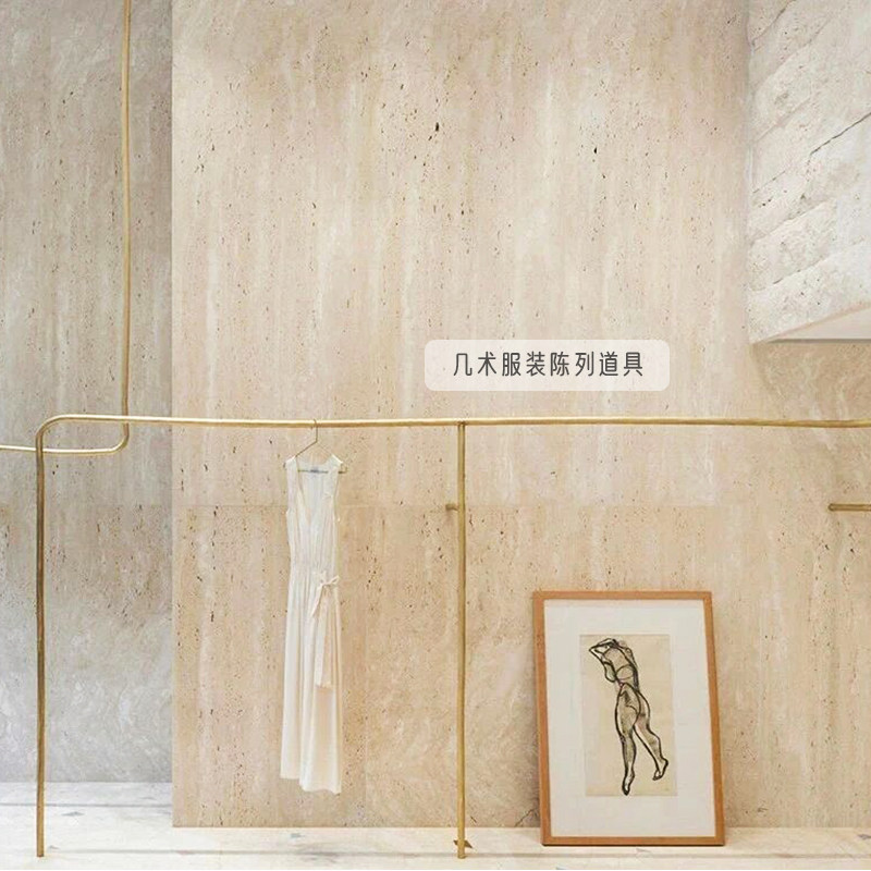 Women's clothing stores Special show shelves Hanging Clothes Pole Upper Wall Floor-Type Golden Clothes Shelves Middle Island Display Racks-Taobao