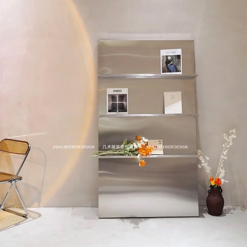 Clothing Shop Women's Clothing Shoes Bag Clothing Cap Ornament Display Shelving Mesh Red Partition Multilayer Stainless Steel Display Shelf