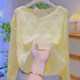 Designed yellow, white, foreign style, versatile hollow thin sweater, spring and autumn loose fashionable age-reducing sweater for women