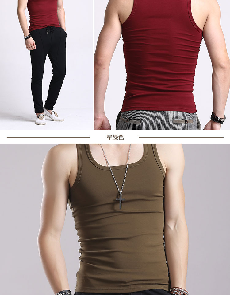 Banna barhour2017 mùa hè mồ hôi vest nam cổ tròn bó sát màu rắn không tay áo vest nam quần áo áo ba lỗ nam cao cấp