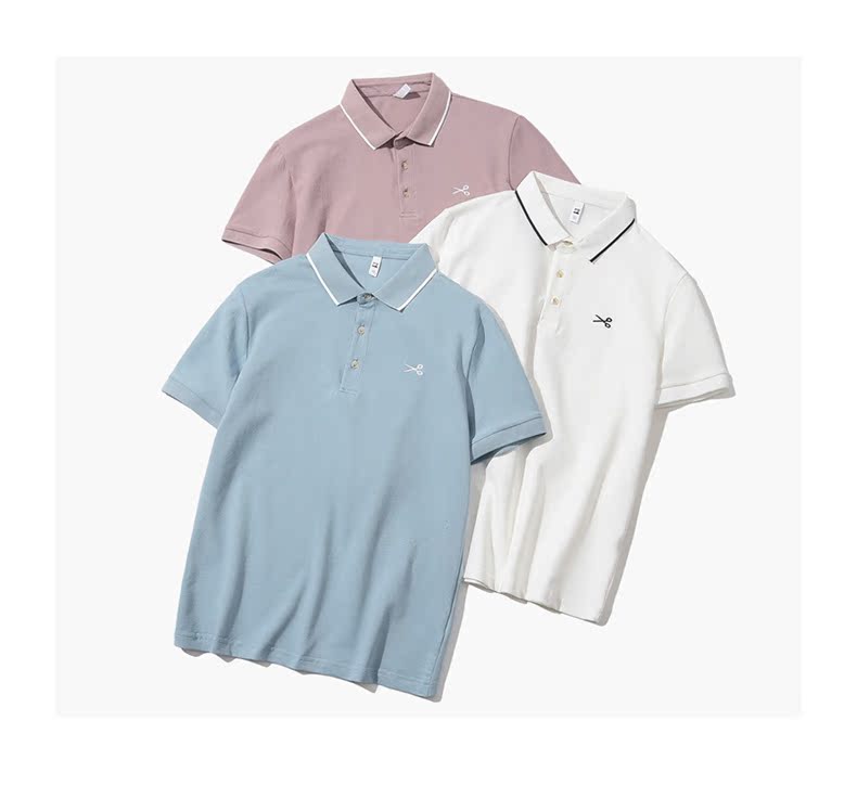 Áo thun nam tay ngắn nam Hàn Quốc áo sơ mi nam nửa tay xu hướng mùa hè mỏng nhỏ kéo thêu áo polo nam - Polo áo phông polo nam