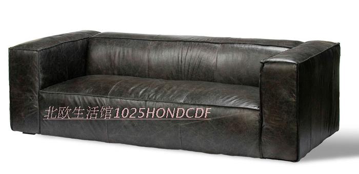 nước Mỹ ba dầu đôi sáp da sofa cafe ghế sofa da Pháp loft công nghiệp sáp dầu retro - Ghế sô pha ghế sopha giường