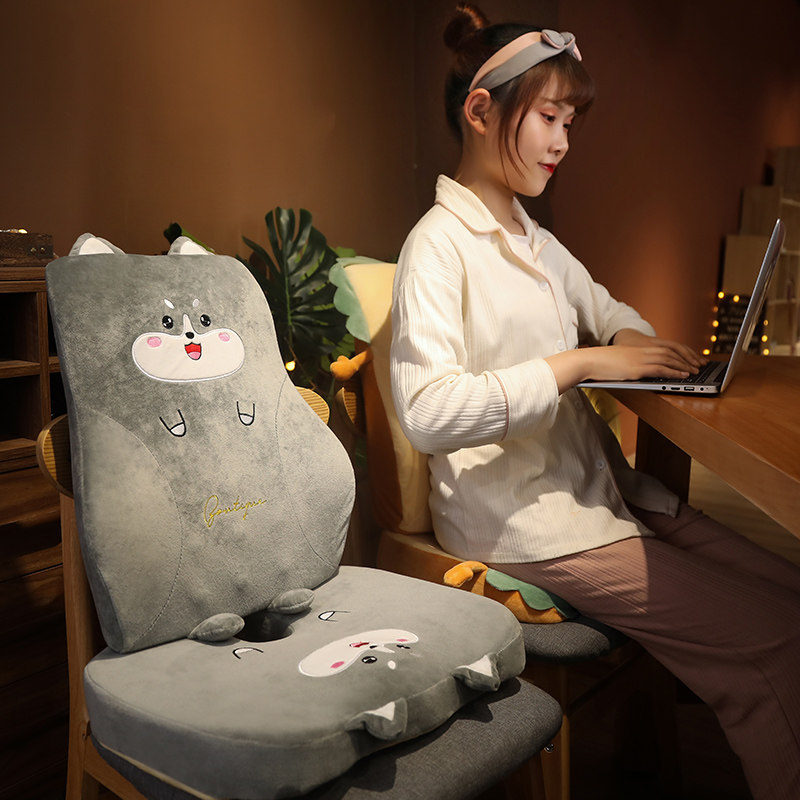 Memory foam lumbar cushion office chair cushion heightened floor mat car anti-slip lumbar pillow removable and washable