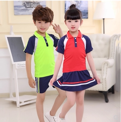 Kindergarten garden clothes summer clothes new primary school uniforms class clothes red and green summer sports British style suits