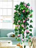 Hoa giả mây treo tường hoa giả kèn nhựa treo hoa lan trong nhà treo tường trang trí phòng khách treo giỏ - Hoa nhân tạo / Cây / Trái cây hoa giả để bàn thờ