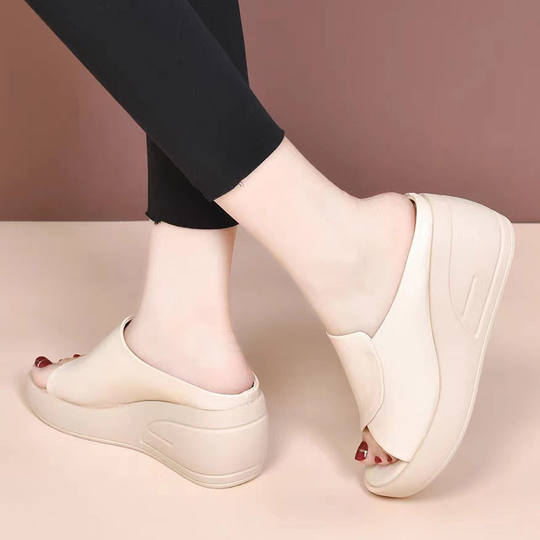 Brand Height-Increasing Shoes, Thick-Soled Slippers for Women, Summer Wedge Shoes for Women, 2025 New Summer Open-Toe Slip-On Sandals