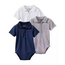 Classic French single VB newborn boy baby cotton lapel Belly Belly Belly triangle Hart shirt base shirt