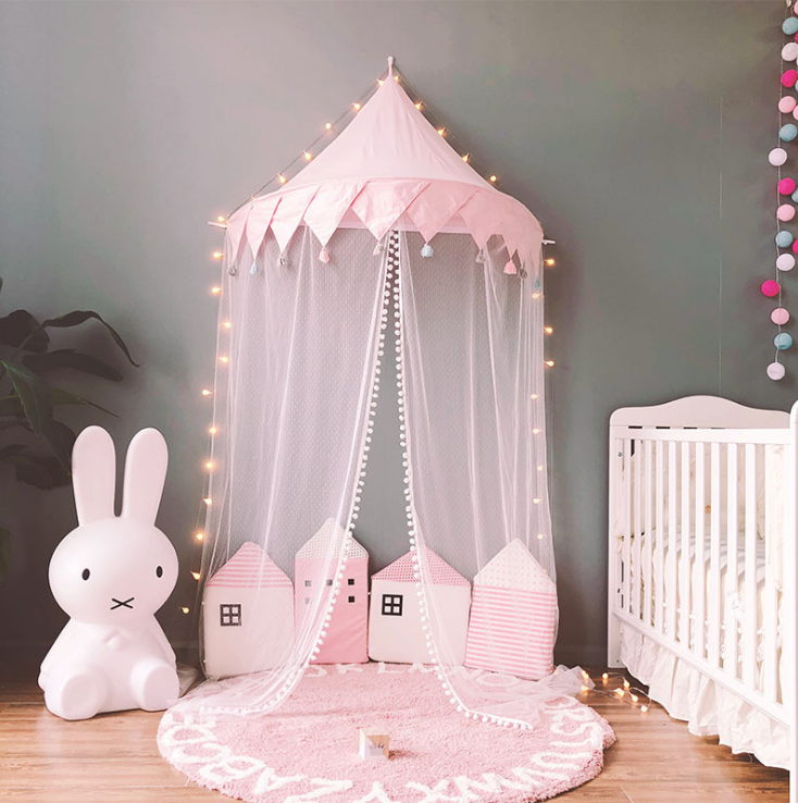 innet red children bedside wall-mounted decoration half-moon tent children room game reading corner decoration bedside bed mantle