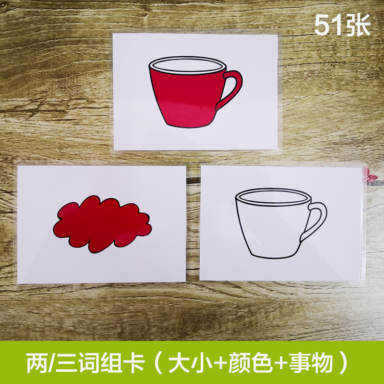 Two-word Three-phrase card S-S method autism language development retardation training card language expression teaching aids