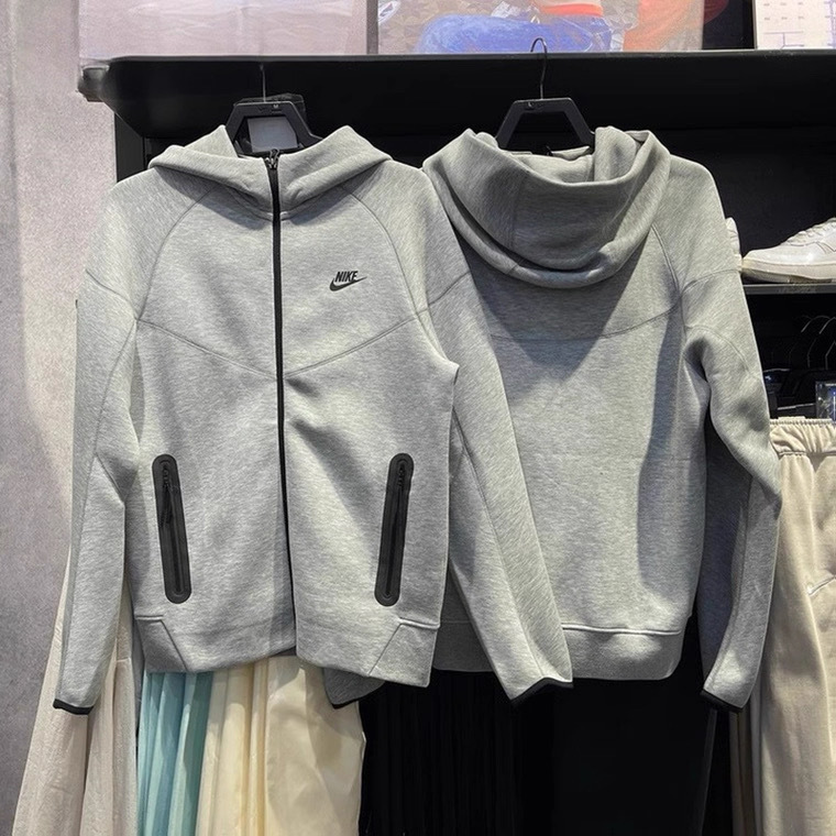 Nike Nike Jacket for Men and Women, Same Style, Autumn Knitted Sports Hooded Sweatshirt, Casual Cardigan, Zipper Training Jacket