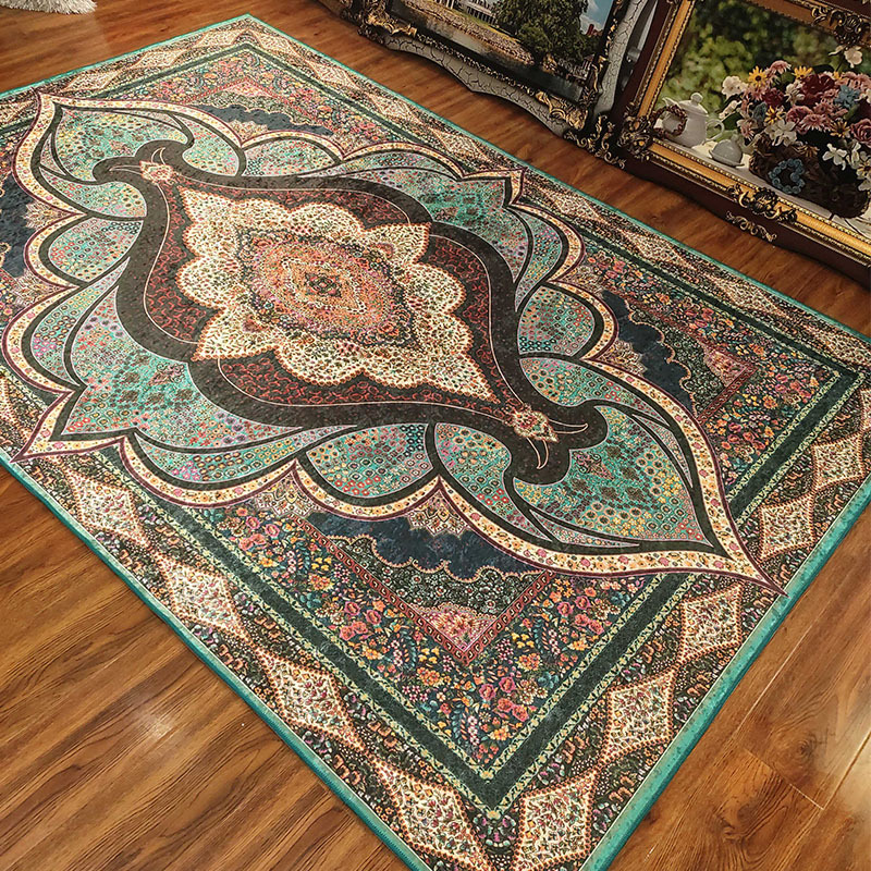 Vintage Persian Turkish European Style Large Carpet Living Room Coffee Table Rug Bedroom Full Coverage Ethnic Style Light Luxury Home Floor Mat
