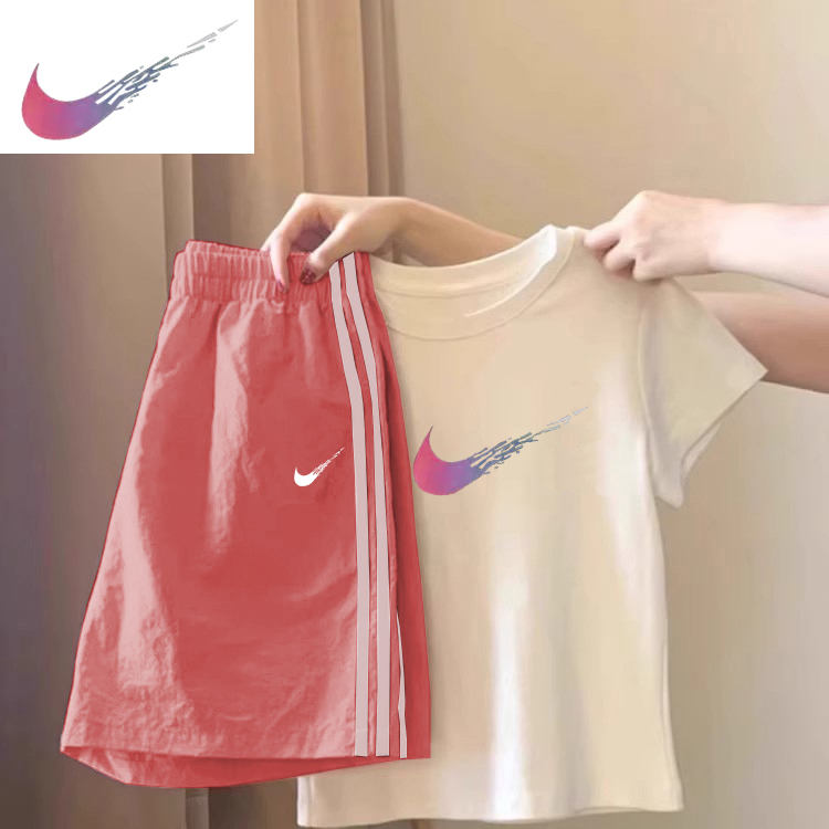 Outlet Slim-Fit Short-Sleeved Sports Suit for Women 2026 New Summer Casual Fashion Korean Style Shorts Two-Piece Set