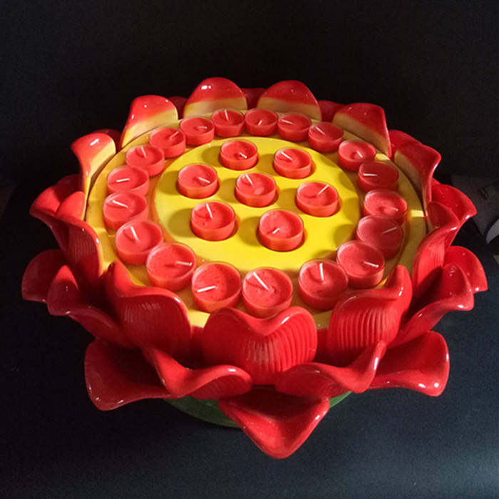 Special lotus lamp holder butter lamp holder ceramic lotus lamp holder swastika lamp holder lamp holder swastika lamp holder lamp plate Buddha