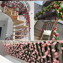 Air-conditioning pipe decoration block Nordic handrail winding staircase guardrail decoration rattan flower bag water pipe decorative cover