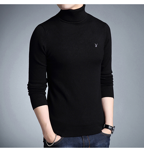 Playboy áo len cao cổ nam mùa đông trẻ trung màu rắn chạm đáy áo len nam phiên bản Hàn Quốc của xu hướng áo len shop áo hoodie nam