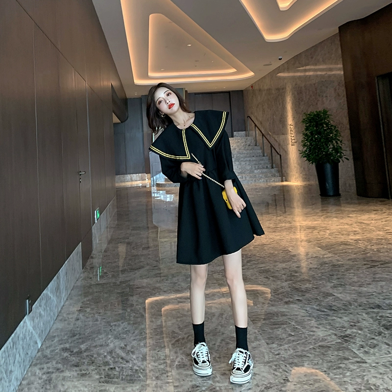 Người nổi tiếng net đỏ 2020 phụ nữ mới mùa xuân mẫu đầu xuân váy búp bê cổ áo nữ mùa xuân và mùa thu váy nhỏ - Váy eo cao