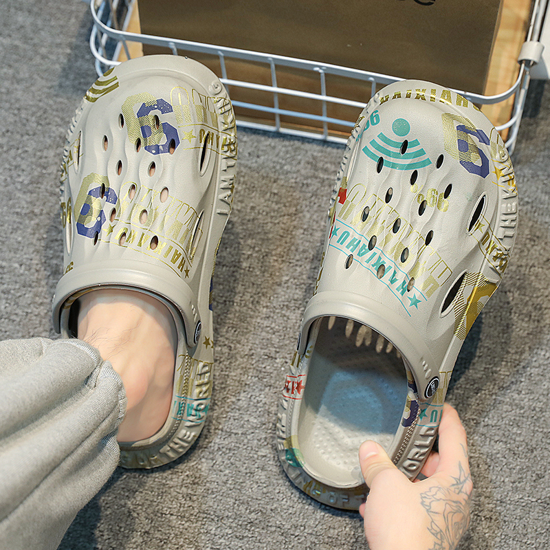 Wide-Footed, Fat-Footed, Extra-Large Size Sandals 47 Non-Slip 48 Soft Sole 45 Beach Thick-Soled Clogs Men's 46 Slippers Trendy