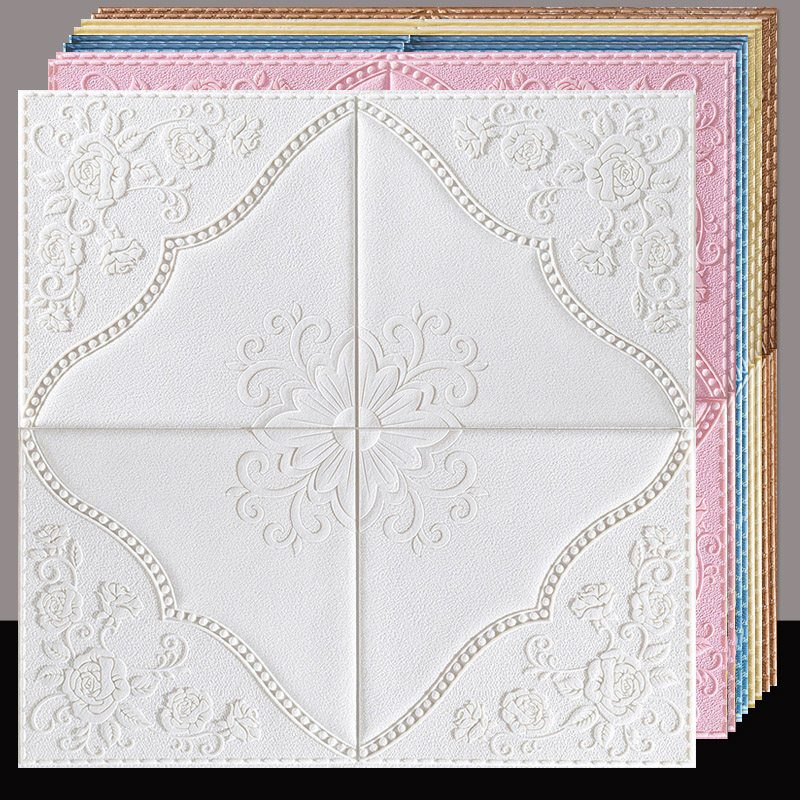 3d Solid Ceiling Wall Patch Roof Suspended Ceiling Mold Wall Paper Bedroom Background Wall Paper Self-Glued Living-room Wall Deco