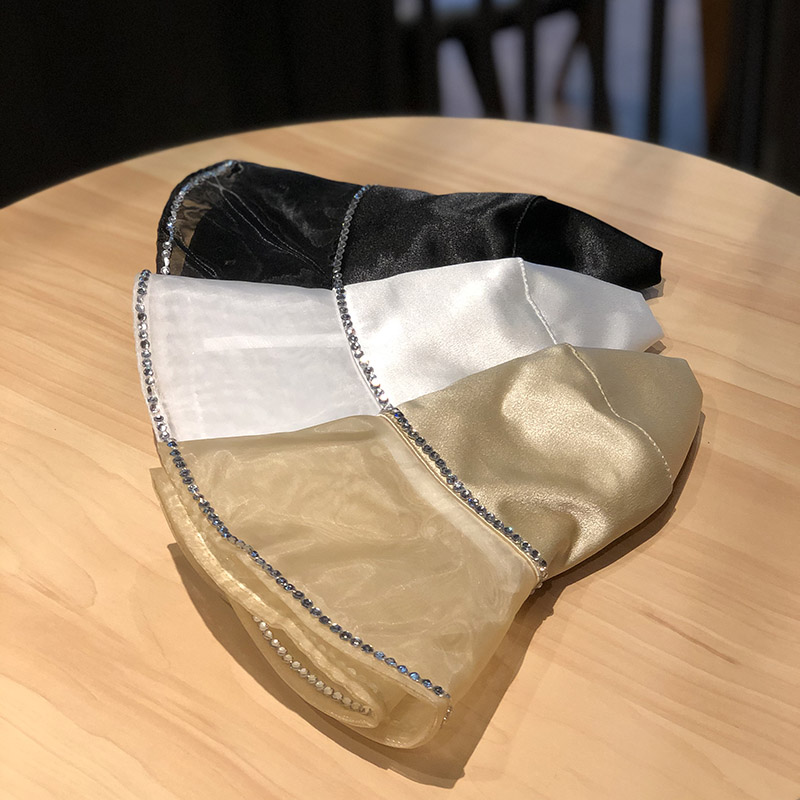 Korean ins diamond-encrusted silk fisherman's hat, women's mesh large brim, foldable summer sun protection and shade travel basin hat detail image 1
