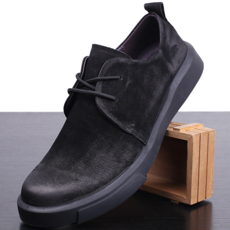 Foreign trade leather men's shoes autumn 2022 new black breathable casual shoes men's all-match men's leather shoes nubuck leather