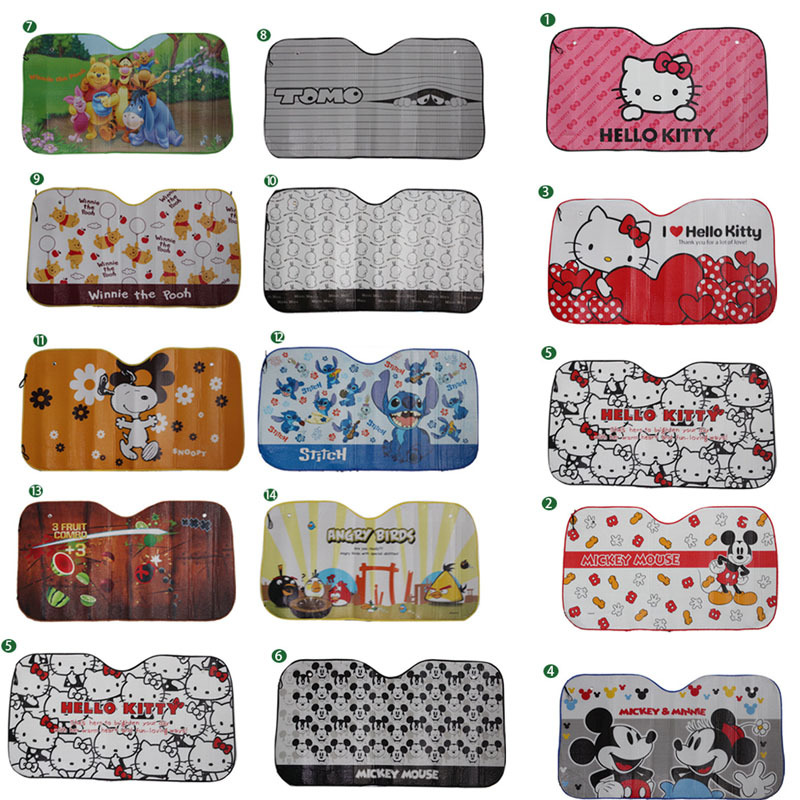 Car shading blocking cartoon thickened shading for summer sun-shading curtain shading plate front gear sunscreen summer sun damper