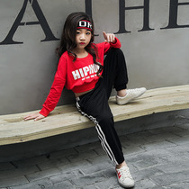 West coast Childrens Girls Street Dance Dew Navel Long Sleeve Blouse Pants Long Pants to Hip Hop Jazz Metropolitan Choreography