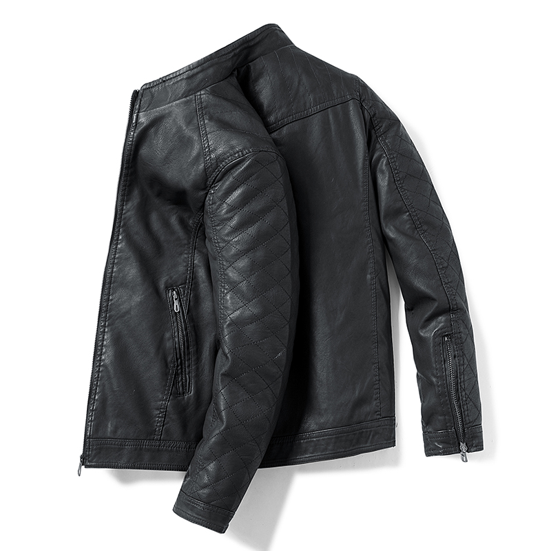 2021 winter leather clothing men's motorcycle suit slim Korean version handsome sheepskin jacket young and middle-aged leather jacket spring and autumn