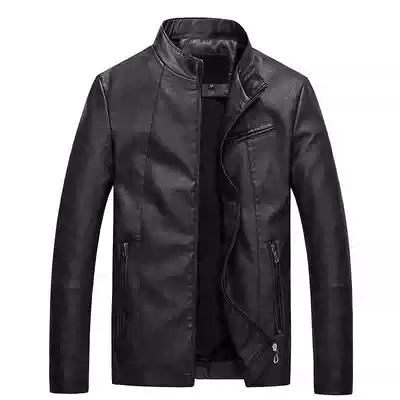 Haining leather leather men 2020 new sheep jacket men's jacket machine racing suit stand collar slim handsome tide