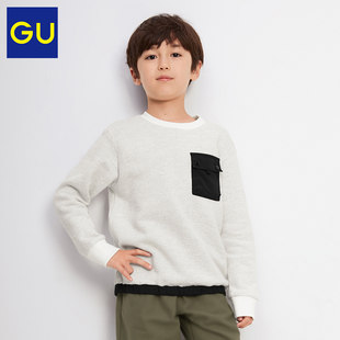 GU エクセレント ボーイズ リバースフリース ポケット スプライシング プルオーバー トレーナー 冬 ファッション トレンド ボーイズ トレーナー 326437