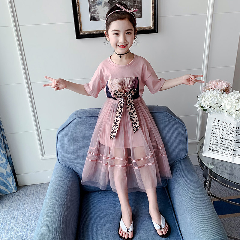 Girls' dress summer dress 2020 new children's clothing foreign style suit skirt summer girl middle and big children's princess skirt