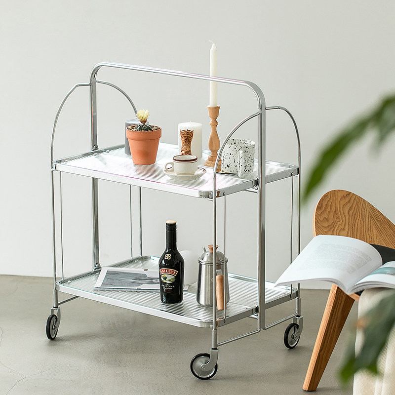 Middle Ancient Folded Travel Mobile Sofa Frame Glass Little Side Light Luxury Wind Food Car