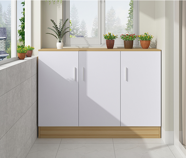 Set up cabinet placement cabinet Home Large-capacity cabinet Orders made with door wood lockers cupboard Balcony Cabinet Customize