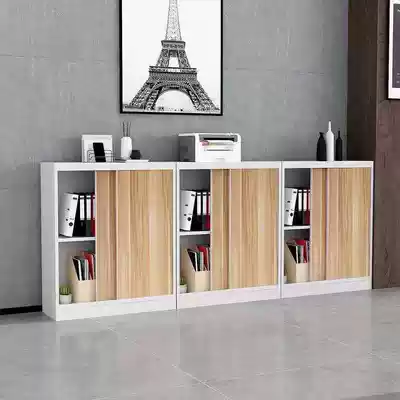 Customized sliding door cabinet file cabinet wooden office cabinet short cabinet storage cabinet office cabinet tea cabinet
