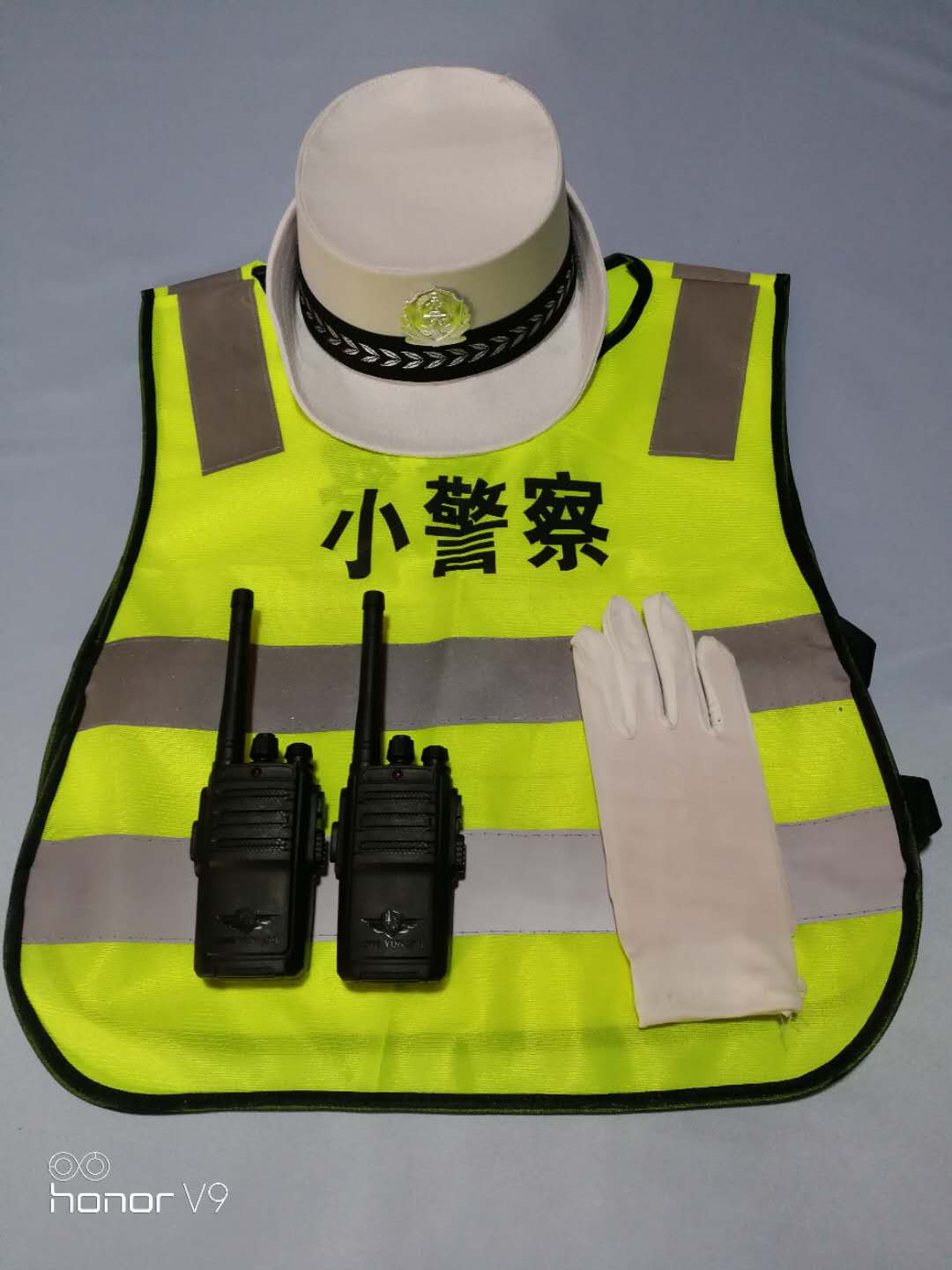 Trẻ em cảnh sát nhỏ phản ánh trang phục vest phản ánh quần áo an toàn quần áo nhỏ cảnh sát giao thông đồ tết cho bé gái