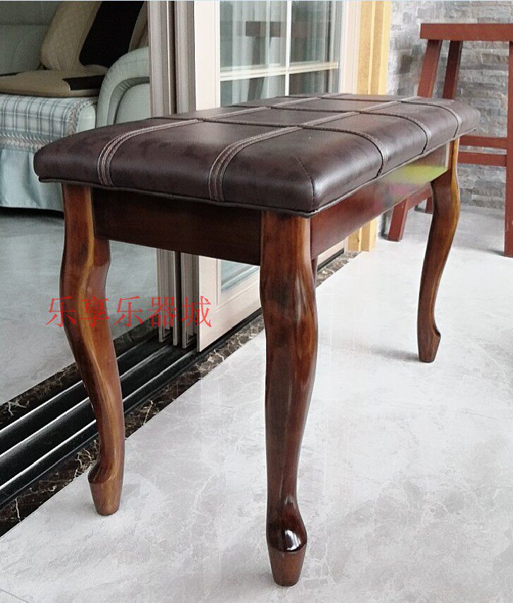 Piano stool with book case electric stool double bench solid wood bending leg ancient zither stool electronic bench chair thickening-Taobao