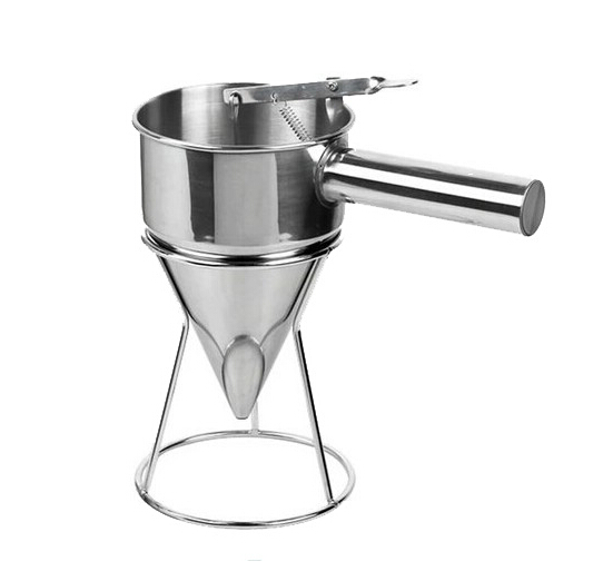 Stainless steel tapered funnel with frame octopus Small balls oil bucket Even bracket Egg Pastry Apply Squeeze tool