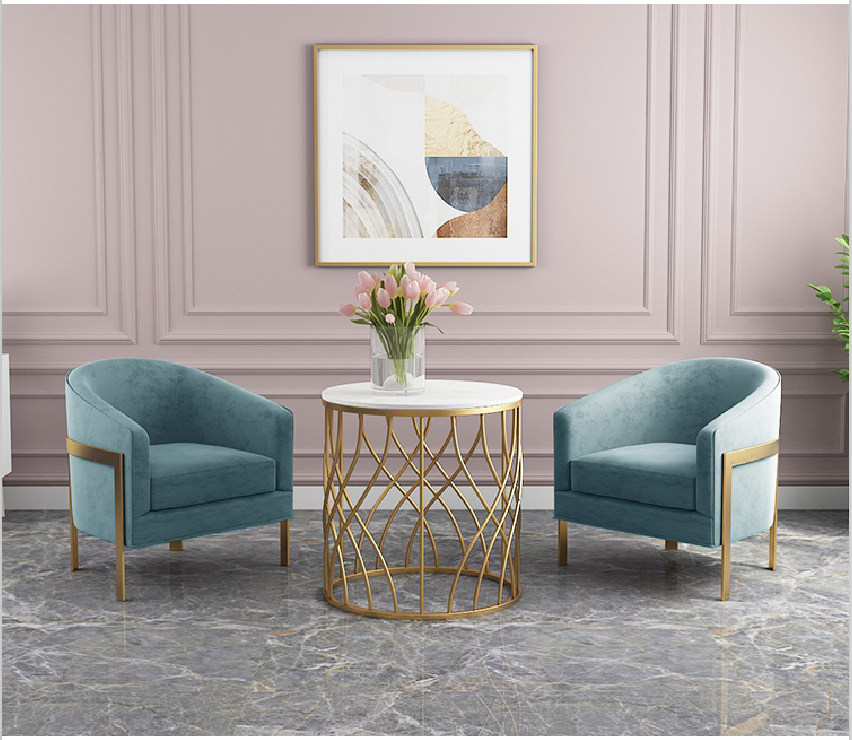 Nordic light luxury sofa chair single sofa Iron Net red chair simple post modern creative bedroom living room lounge chair