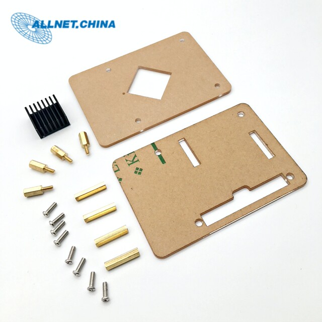 Rk3399 Radxa Rock Pi 4 Development Board Acrylic Case + Heatsink