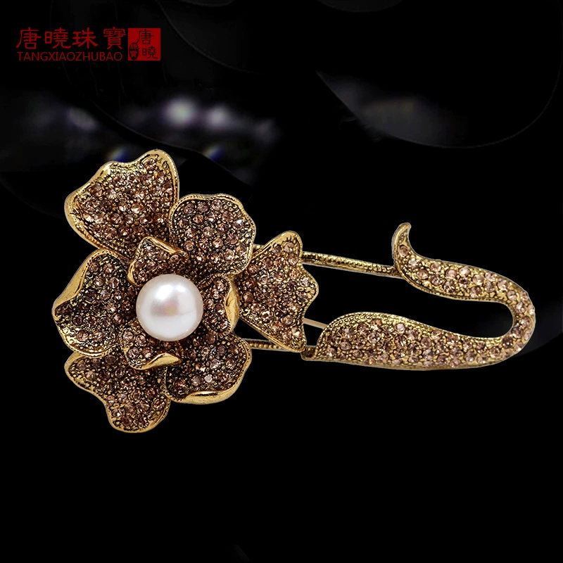 Tang Xiao trang sức hoa mẫu đơn hoa trâm nữ không khí thời trang retro sang trọng áo khoác corsage áo khoác cardigan ghim - Trâm cài