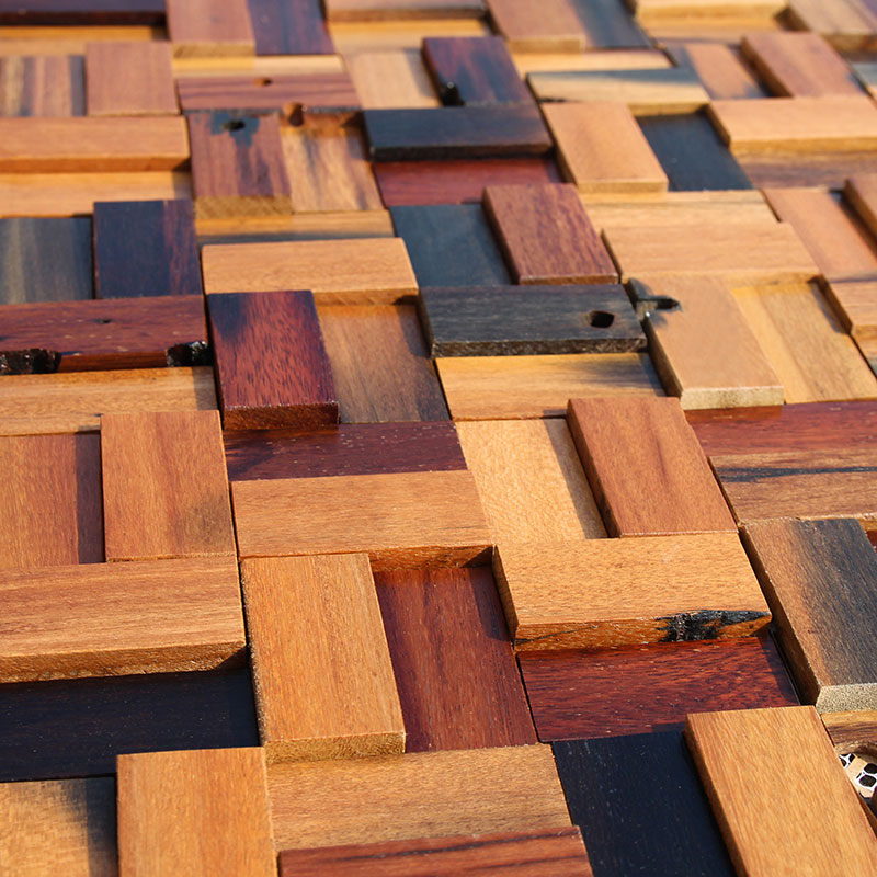 Old Ship Wood Mosaic Building Materials Protection Wall Panel Mosaic Background Wall Brick Living Room Genguan Background Wall TV Styling