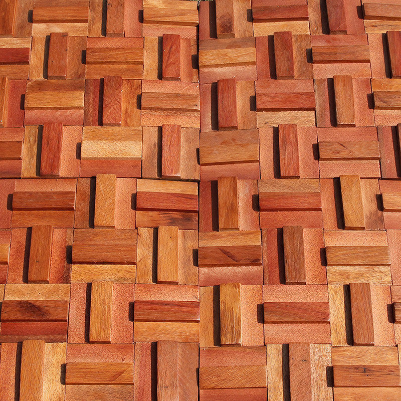 Solid Wood Mosaic Background Wall Groove Ship Wood Mosaic Hardwood Shabili Wood Living Room Genguan TV Background Wall