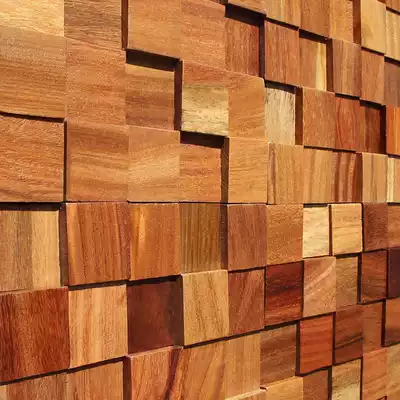 Boat wood hardwood original wood solid wood mosaic TV background wall living room decoration material Wall background wall main material
