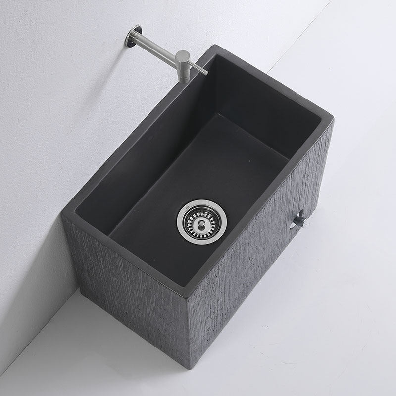 Home Balcony Rock Plate Mop Pool Outdoor Mop Basin Patio Mop Pool Black Stonewall Mopping Pool Floor Type