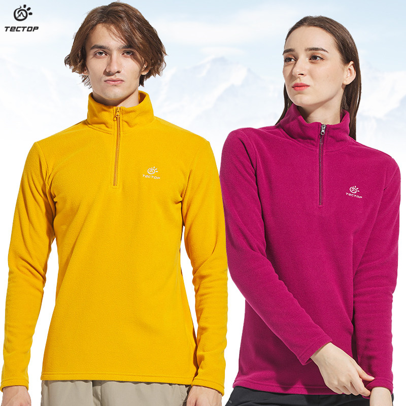 TECTOP explores outdoor autumn and winter couples in the collar head of men and women's shake-up coat