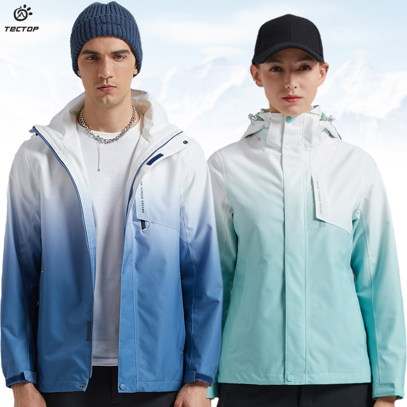 TECOPP explores the winter windproof warm jacket men's and women's waterproof breathable detachable three-in-one jacket