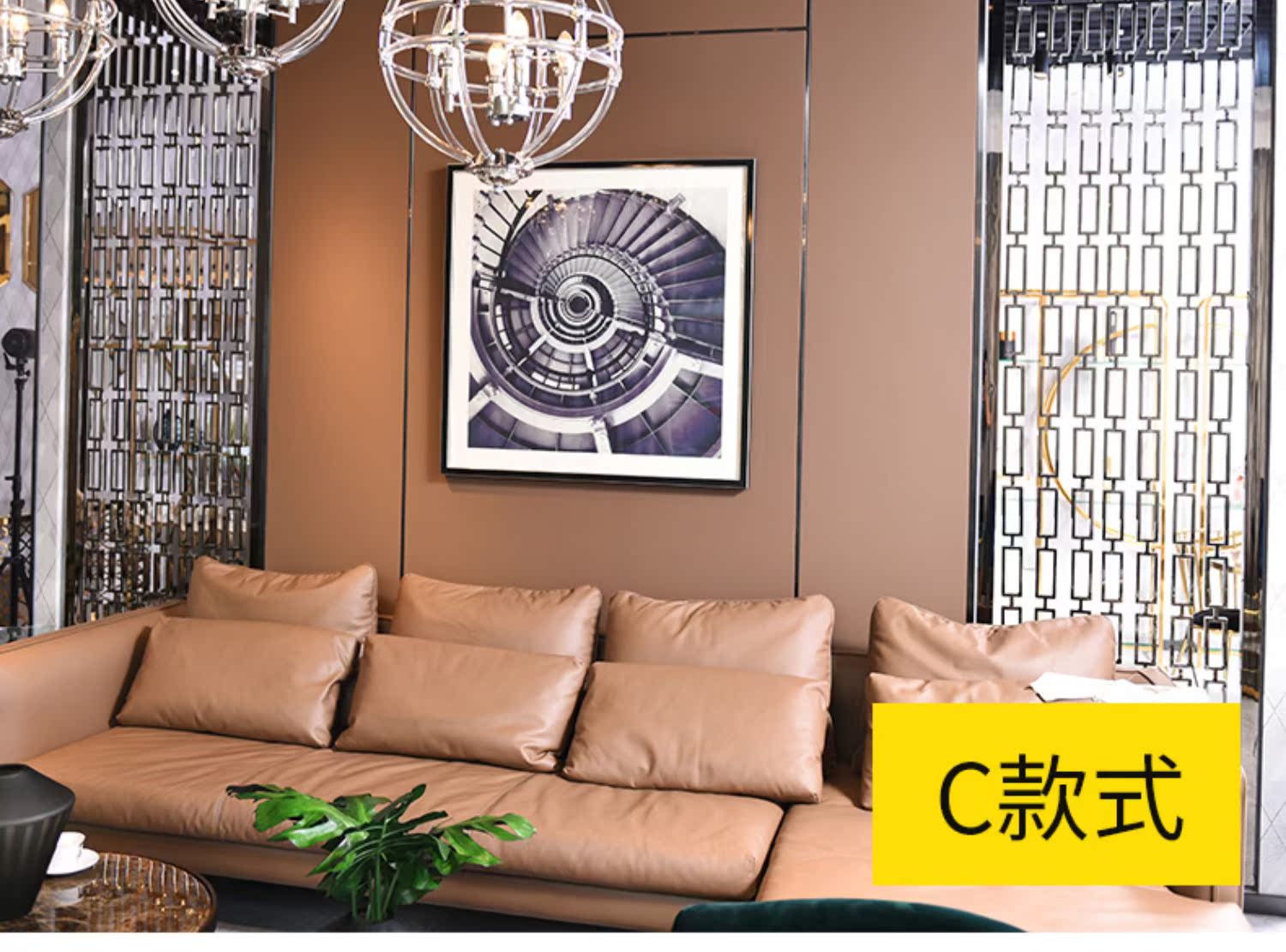 Vách ngăn inox màn hình hiện đại tối giản tăng vàng rỗng khắc khách sạn trang trí phòng khách lưới tùy chỉnh - Màn hình / Cửa sổ vach ngan go