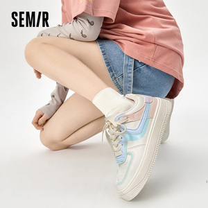 森马官方店,红马卡龙色拼接运动小白鞋