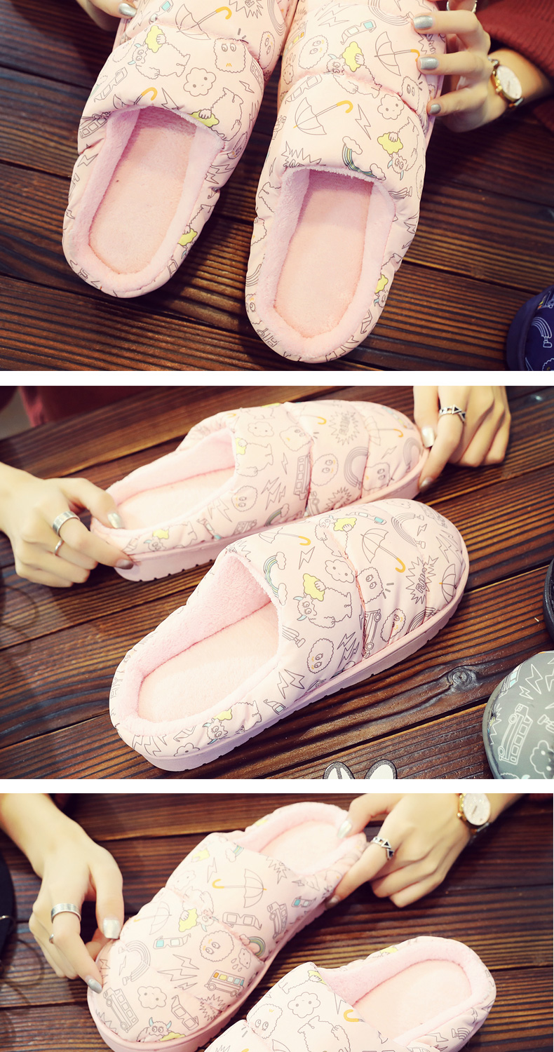 Vịt sang trọng nhẹ nhàng bao gồm tất cả các cặp vợ chồng mùa đông nam nữ chống trượt trong nhà dễ thương lông bông tháng ấm dép puma chính hãng
