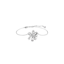 (Chinese Valentines Day Gift) Swarovski Hyperbola Heart Silk Bow Couple Bracelet Bracelet Light Luxury